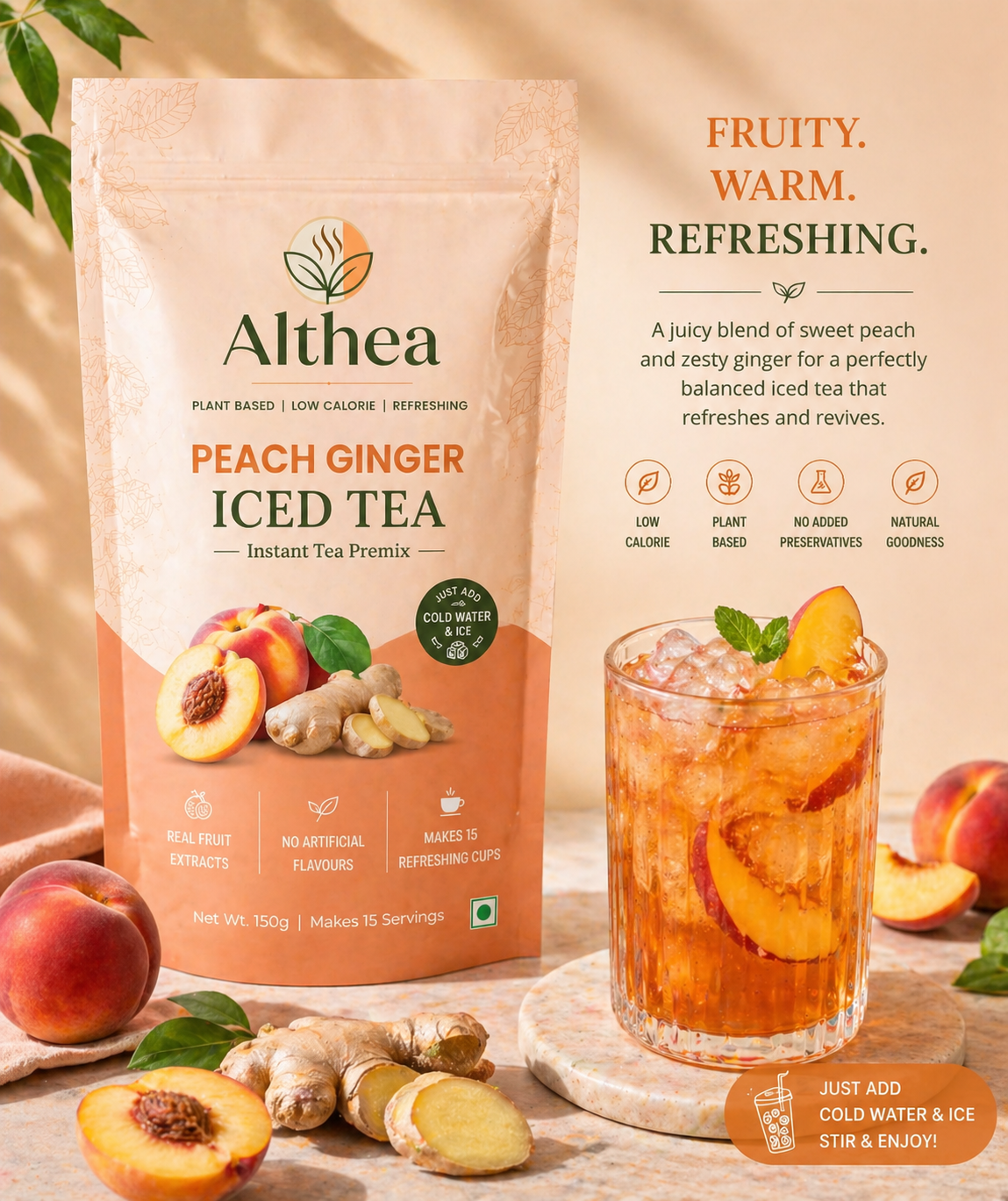 Peach Ginger Iced Tea